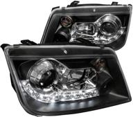 enhance your volkswagen jetta mk4: spec-d tuning led black projector headlights 1999-2004 l+r pair logo