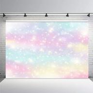 📸 mehofoto glitter rainbow watercolor photo studio booth background: colorful stars princess magical happy birthday party decorations bokeh banner backdrops - 7x5ft logo