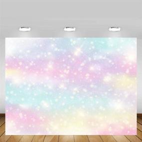 img 3 attached to 📸 MEHOFOTO Glitter Rainbow Watercolor Photo Studio Booth Background: Colorful Stars Princess Magical Happy Birthday Party Decorations Bokeh Banner Backdrops - 7x5ft