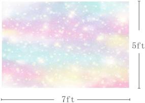 img 1 attached to 📸 MEHOFOTO Glitter Rainbow Watercolor Photo Studio Booth Background: Colorful Stars Princess Magical Happy Birthday Party Decorations Bokeh Banner Backdrops - 7x5ft