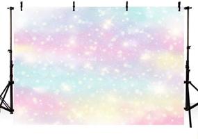 img 2 attached to 📸 MEHOFOTO Glitter Rainbow Watercolor Photo Studio Booth Background: Colorful Stars Princess Magical Happy Birthday Party Decorations Bokeh Banner Backdrops - 7x5ft