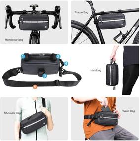 img 1 attached to 🚴 Waterproof Rhinowalk Bike Bag - Handlebar Bag for Bicycles, Front Bag with Shoulder & Waist Straps - Ideal for Professional Cycling, Sport Bicycle Accessories