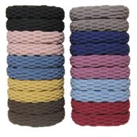 🎀 auxision hair ties for thick hair: seamless cotton ponytail holders & headbands for women and girls - no damage, dot-20pack logo