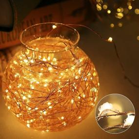 img 3 attached to ECOWHO LED String Lights 66ft: Waterproof Starry Fairy Lights with 8 Lighting Modes for Patio, Garden, Wedding - Battery Powered Decorative Lights