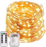 ecowho led string lights 66ft: waterproof starry fairy lights with 8 lighting modes for patio, garden, wedding - battery powered decorative lights логотип