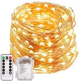 img 4 attached to ECOWHO LED String Lights 66ft: Waterproof Starry Fairy Lights with 8 Lighting Modes for Patio, Garden, Wedding - Battery Powered Decorative Lights