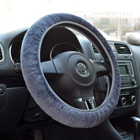 img 3 attached to Tianmei Soft Faux Wool Winter Car Stretch-On Steering Wheel Cover (Diameter 13