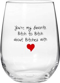 img 2 attached to Bestie's BFF for Bitchin' About Bitches - Hilarious Stemless Wine Glass Gift - Large 17 oz Capacity