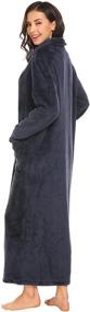 img 2 attached to Ekouaer Womens Zip Front Bathrobe Purplish