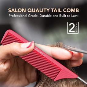 img 2 attached to Premium 8.8 Inch Pink Metal Tail Comb (2 Pack): Carbon Fiber and Stainless Steel Pintail, Lightweight, Rat Tail Styling Combs for All Hair Types, Fine Tooth Teasing Comb Set