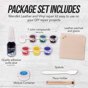 img 1 attached to 🛋️ Restorative Leather and Vinyl Repair Kit - Adhesive Putty Filler Glue, Patch Fabric and Tools - Fixes Scratches or Cracks on White Couches, Dark Black Sofas, and Light Blue Car Seats