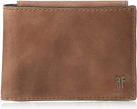 frye holden passcase wallet in whiskey: classic elegance combined with practicality logo