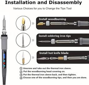 img 1 attached to 🔥 Versatile 75-Piece Wood Burning Tool Kit with Carrying Case - Adjustable Temperature, LCD Display, Soldering, Embossing, Carving - Gray