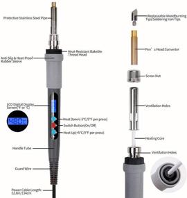 img 3 attached to 🔥 Versatile 75-Piece Wood Burning Tool Kit with Carrying Case - Adjustable Temperature, LCD Display, Soldering, Embossing, Carving - Gray
