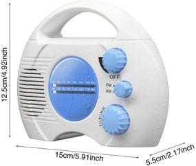 img 3 attached to 🚿 Portable AM FM Shower Radio with Waterproof Clock, Speaker, and Top Handle - Ideal for Pool, Shower, Boat, Beach, Hot Tub, Outdoors, Indoors