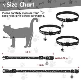 img 3 attached to 🐱 JOYLLYTAIL Reflective Cat Collars Breakaway with Bells - Bones & Footprint Design, 3 Pack - Ideal for Kittens, Cats, and Puppies