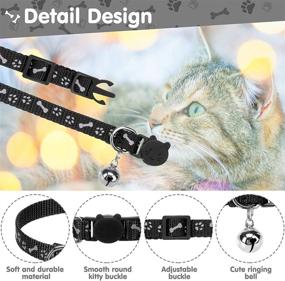 img 1 attached to 🐱 JOYLLYTAIL Reflective Cat Collars Breakaway with Bells - Bones & Footprint Design, 3 Pack - Ideal for Kittens, Cats, and Puppies