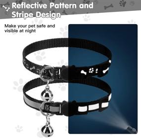 img 2 attached to 🐱 JOYLLYTAIL Reflective Cat Collars Breakaway with Bells - Bones & Footprint Design, 3 Pack - Ideal for Kittens, Cats, and Puppies