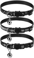 🐱 joyllytail reflective cat collars breakaway with bells - bones & footprint design, 3 pack - ideal for kittens, cats, and puppies logo