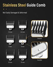 img 1 attached to 💇 Беспроводная машинка для стрижки волос SUPRENT для мужчин - Комплект с аккумулятором, светодиодным дисплеем и 6 прочными насадками для домашнего использования и парикмахерских