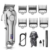 💇 suprent cordless hair clippers for men - rechargeable hair trimmer kit with led display and 6 durable guide combs for home and barbers logo