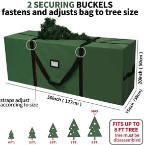 img 3 attached to AerWo Extra Large Christmas Tree Storage Bag - Heavy Duty 600D Oxford Xmas Holiday Tree Bag, Fits Up to 7.5 Ft Artificial Trees, with Durable Handles & Dual Zipper