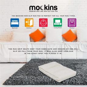 img 2 attached to 🔒 Mockins Premium Grip and Non Slip Rug Pad 9x12 Feet - Keep Your Rugs Secure and Safe on Hard Floors - Reversible & Customizable