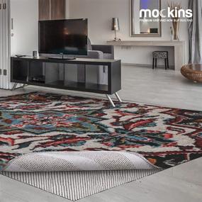img 3 attached to 🔒 Mockins Premium Grip and Non Slip Rug Pad 9x12 Feet - Keep Your Rugs Secure and Safe on Hard Floors - Reversible & Customizable