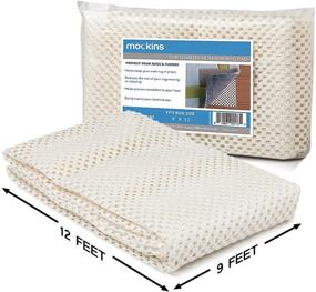 img 4 attached to 🔒 Mockins Premium Grip and Non Slip Rug Pad 9x12 Feet - Keep Your Rugs Secure and Safe on Hard Floors - Reversible & Customizable
