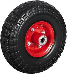 img 4 attached to 🔧 10" Flat Free Hand Truck Tire and Wheel: Durable Design with 5/8" Center Shaft Hole