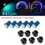 pa 6pcs t10 168 194 led instrument panel dash light bulb 1/2&#34 logo