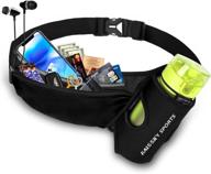 🏃 waist pack running belt with water bottle holder and 2 zipped pockets – ideal for iphone, samsung and smartphones: hydration packs for men and women in outdoor activities like climbing, cycling, and workouts logo