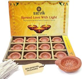 img 4 attached to 🪔 Traditional Handmade Clay Diya Diwali Dia Set for Puja Pooja with Cotton Wicks - Craftsman 12 Pc Terracotta Earthen Vilakku Oil Lamp Diyas Natural Mitti Welcome Deepawali Decoration Indian Gift Items
