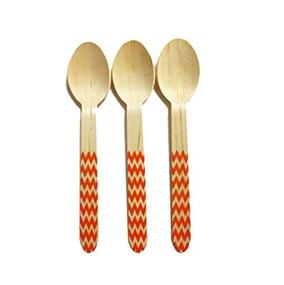 img 1 attached to 🔶 Chevron Pattern Orange Printed Wooden Spoons - Perfect Stix Chevron Spoon 158-36