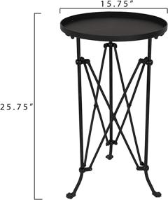 img 2 attached to 🌑 EC0113 Round Metal Accent Table by Creative Co-op, 25-inch, Black