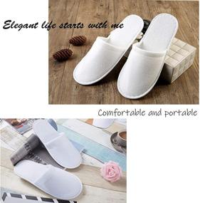 img 2 attached to 🌿 Lamoutor 12 Pairs Disposable Slippers: White, Closed Toe, Non-Slip Spa Slippers for Women and Men – Perfect for Hotels, Travel, and Spa retreats!