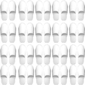 img 4 attached to 🌿 Lamoutor 12 Pairs Disposable Slippers: White, Closed Toe, Non-Slip Spa Slippers for Women and Men – Perfect for Hotels, Travel, and Spa retreats!