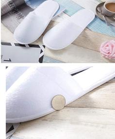 img 1 attached to 🌿 Lamoutor 12 Pairs Disposable Slippers: White, Closed Toe, Non-Slip Spa Slippers for Women and Men – Perfect for Hotels, Travel, and Spa retreats!