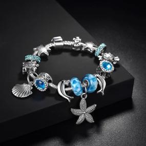 img 3 attached to 🍀 Stunning Presentski Silver Plate Charm Bracelet: Embrace Luck with Four Leaf Clover Design