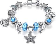 🍀 stunning presentski silver plate charm bracelet: embrace luck with four leaf clover design logo