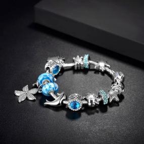 img 2 attached to 🍀 Stunning Presentski Silver Plate Charm Bracelet: Embrace Luck with Four Leaf Clover Design