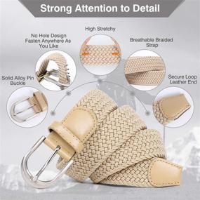 img 3 attached to Q Coffee Women's Accessories: Stylish Braided Canvas Stretch Elastic