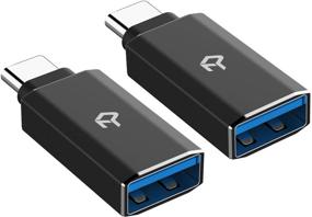 img 4 attached to 💻 Rankie 2-Pack USB C Adapter - High-Speed USB Type C to USB-A 3.0, Black, Efficient Data Transfer!