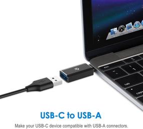 img 2 attached to 💻 Rankie 2-Pack USB C Adapter - High-Speed USB Type C to USB-A 3.0, Black, Efficient Data Transfer!