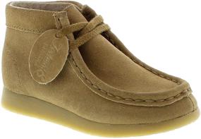 img 1 attached to 👣 FOOTMATES Wally Lace-Up Wallabee Leather Moccasin Chukka Kids Hiking Boots with Wide Toe Box and Custom-Fit Insoles, Non-Marking Outsoles - Toddlers & Little Kids, Ages 1-8