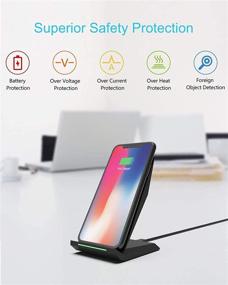 img 2 attached to Qi Certified Fast Wireless Charging Stand [2 Pack] Compatible with 🔌 iPhone 13/12/SE 2020/11 Pro/XS Max/XR/X/8, Samsung Galaxy S21/S20/S10/S9/S7/Note 20/10/9/8 and Qi-Enabled Phones