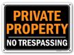 private property trespassing sign x14 logo