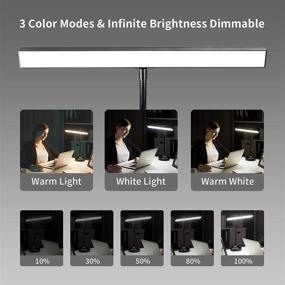 img 2 attached to 💡 NovoLido - 10W LED Desk Lamp Piano Light: 2-in-1 Eye Protection Table Lamp & Clip Lamp with Base and Clamp Interchangeable, 3 Color Modes & Stepless Dimming, 360° Flexible Arm, Memory Function (Black)