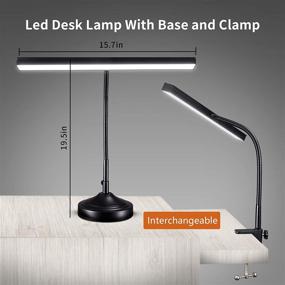 img 3 attached to 💡 NovoLido - 10W LED Desk Lamp Piano Light: 2-in-1 Eye Protection Table Lamp & Clip Lamp with Base and Clamp Interchangeable, 3 Color Modes & Stepless Dimming, 360° Flexible Arm, Memory Function (Black)