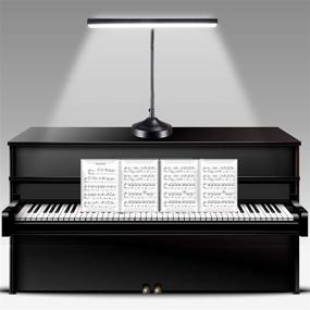 img 4 attached to 💡 NovoLido - 10W LED Desk Lamp Piano Light: 2-in-1 Eye Protection Table Lamp & Clip Lamp with Base and Clamp Interchangeable, 3 Color Modes & Stepless Dimming, 360° Flexible Arm, Memory Function (Black)